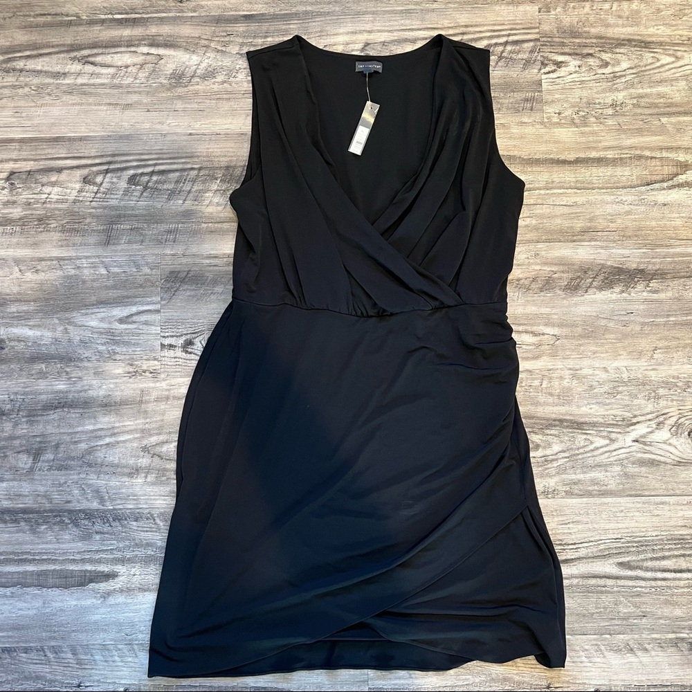 The Limited Black Faux-Wrap Dress